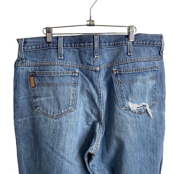 Cinch Western Denim Blue Jeans Mens 38x38 Green Label Distressed MB90530 - Picture 7 of 8